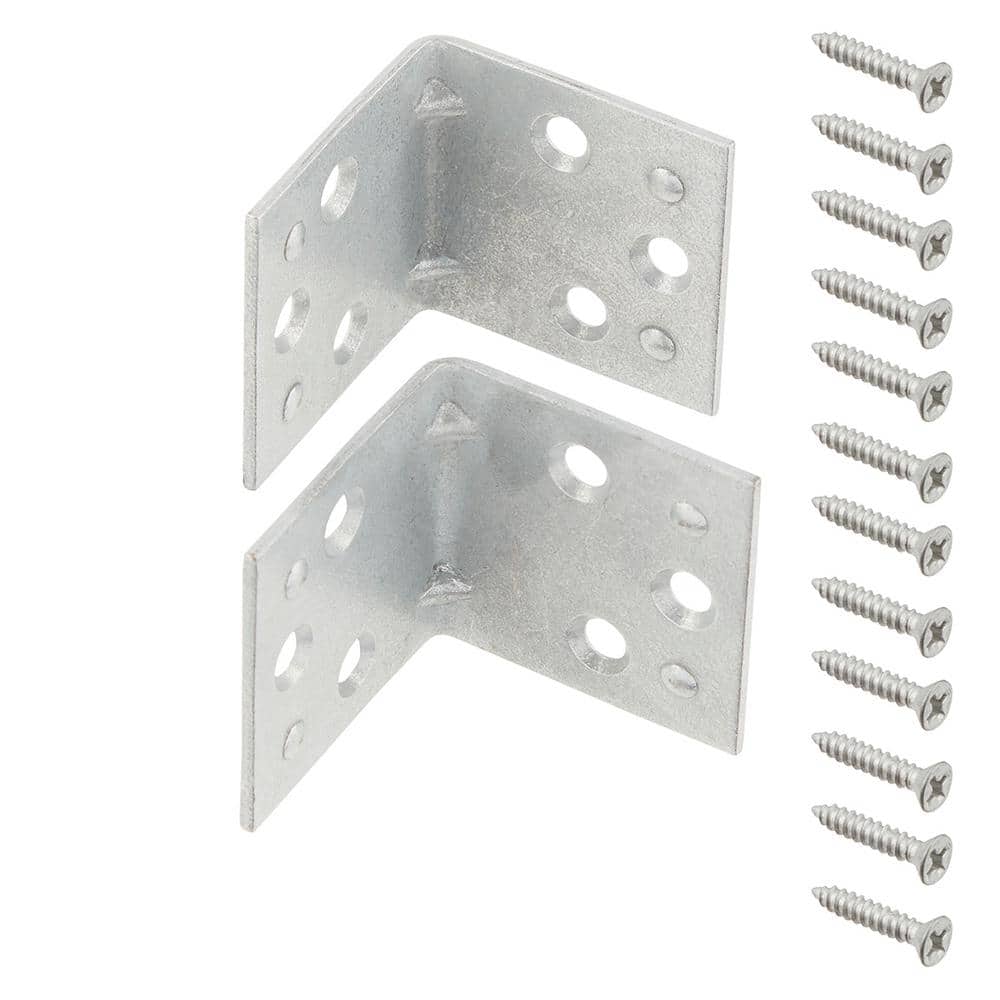 Everbilt 1.5 in. Galvanized Double-Wide Corner Brace (2-Pack)