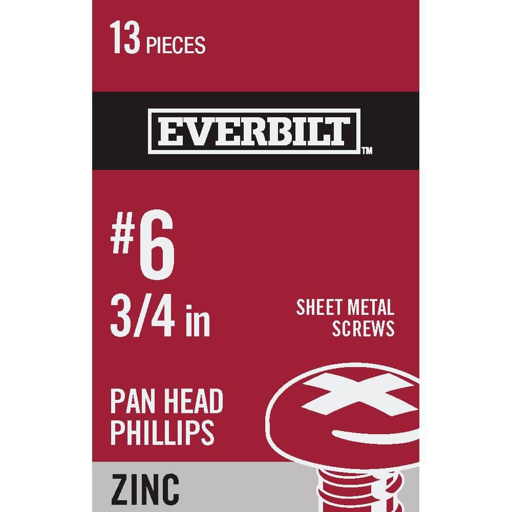 Everbilt # . Zinc Plated Phillips Pan Head Sheet Metal Screw