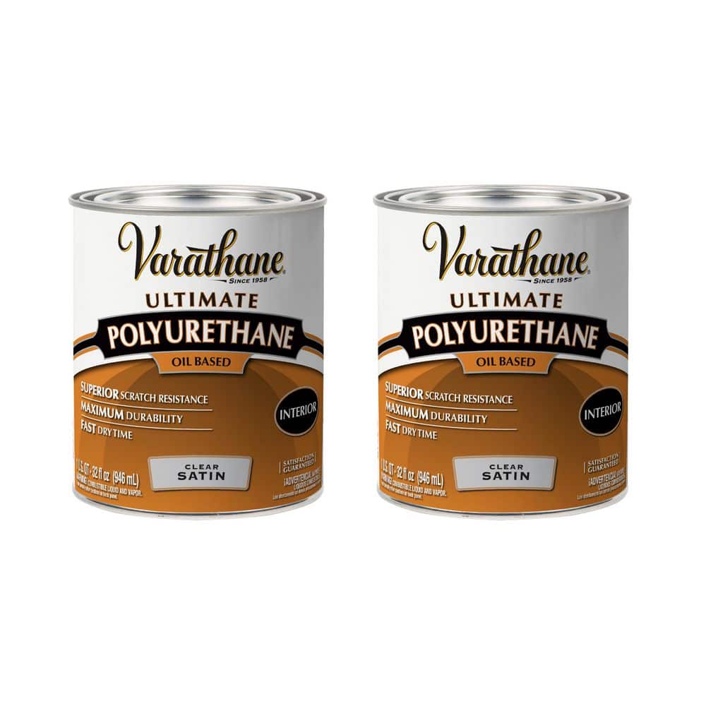 Varathane 1 qt. Clear Satin 275 VOC Oil-Based Interior Shellac, Lacquer & Polyurethane (2-Pack)