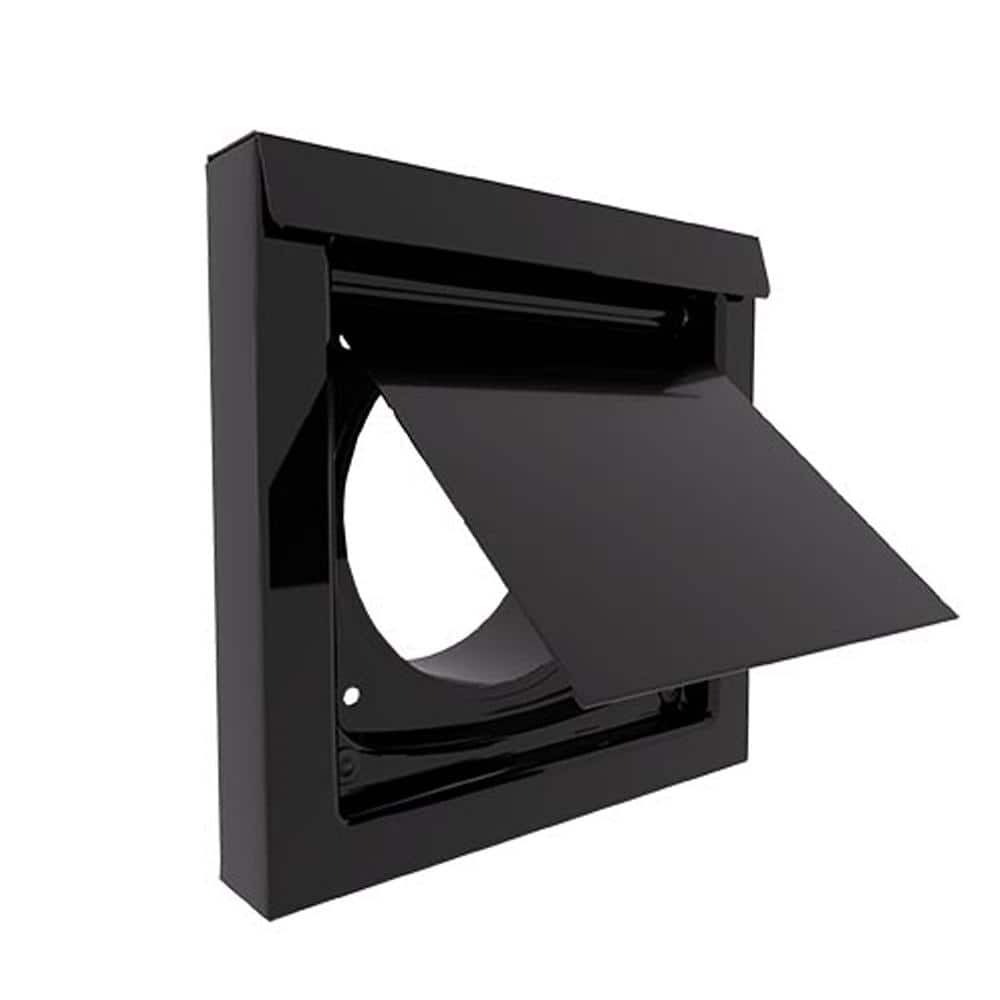 DryerWallVent 4 in. Powder Coated Steel Black Dryer Vent