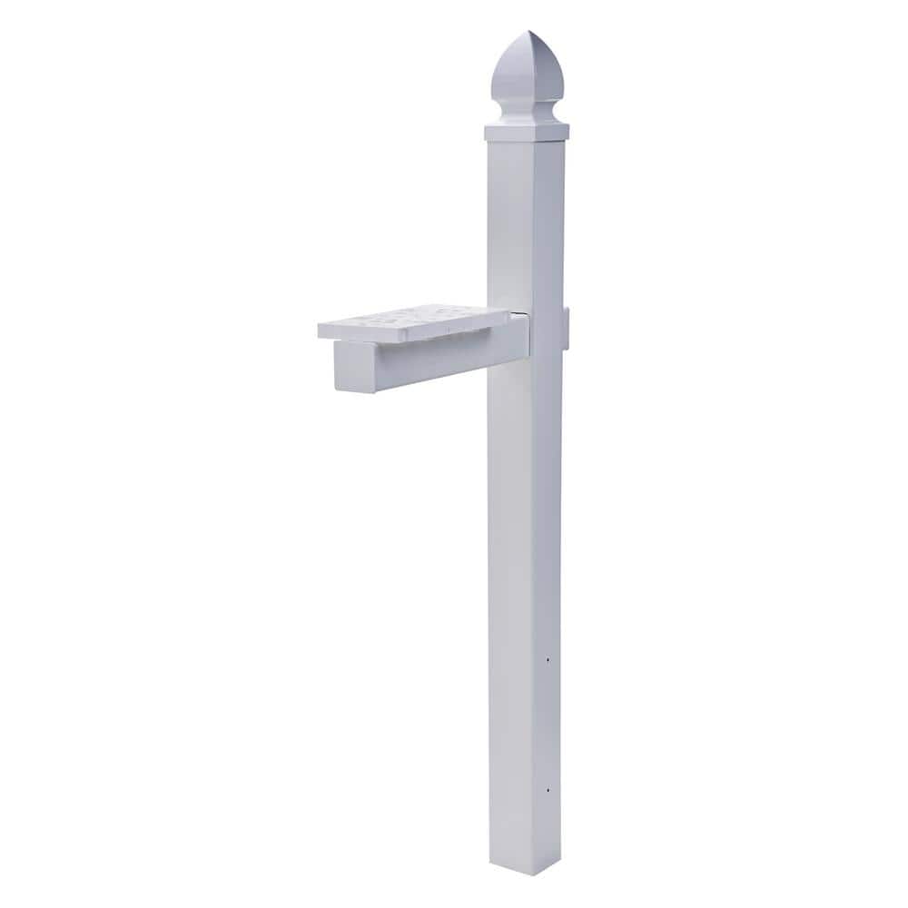 Architectural Mailboxes Whitley Plastic, Crossarm, Convertible Mailbox Post, White