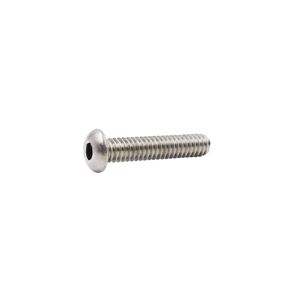 Everbilt 1/4 in.-20x1-1/4 in. Stainless Steel Button Head Internal Hex Drive Cap Screw 2-Pieces