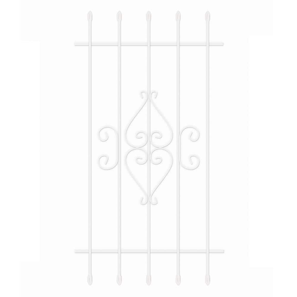 Unique Home Designs 30 in. x 54 in. Su Casa White 5-Bar Window Guard