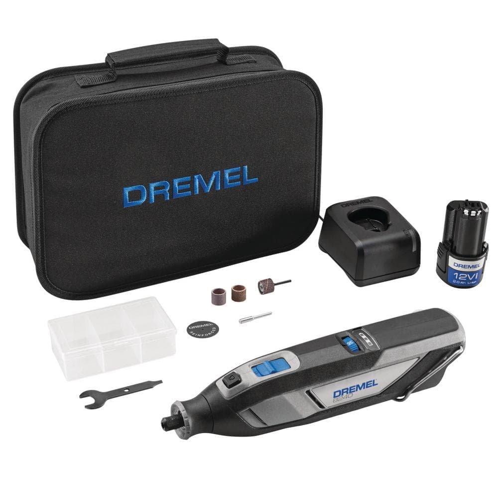 Dremel 8240 12V Li-Ion 2-Amp Variable Speed Cordless Rotary Tool Kit with Battery, Charger, 5-Accessories and Storage Bag