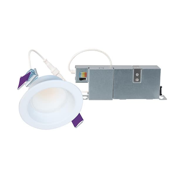 HALO 1-Pack LCR2 2 in. Soft White Selectable CCT Integrated LED Recessed Light with Surface Mount White Trim Retrofit Module