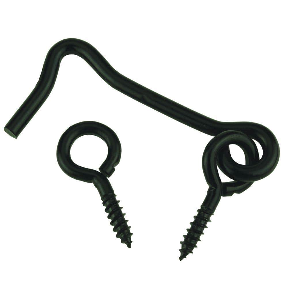 Everbilt (2-Pack) 2-1/2 in. Black Hook and Eye