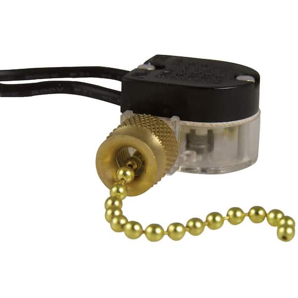 Gardner Bender 3 Amp Single-Pole Single Circuit Pull-Chain Switch- Brass (1-Pack)
