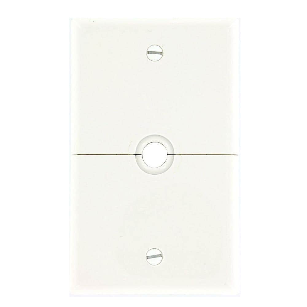 Leviton 1-Gang White 0.625 in. Phone/Cable Nylon Standard Sectional Split Wall Plate Wall Plate (1-Pack) N751-W