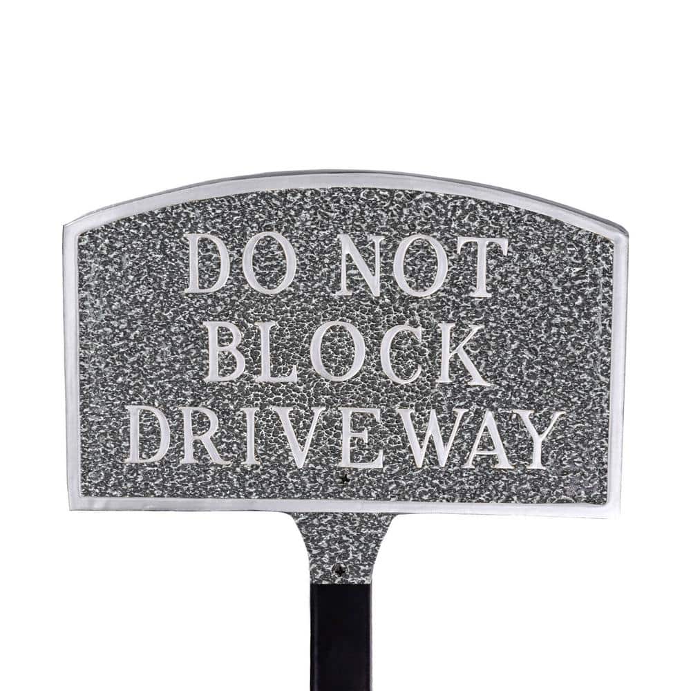Montague Metal Products 10 in. x 15 in. Standard Arch Do Not Block Driveway Statement Plaque Sign-Swedish Iron