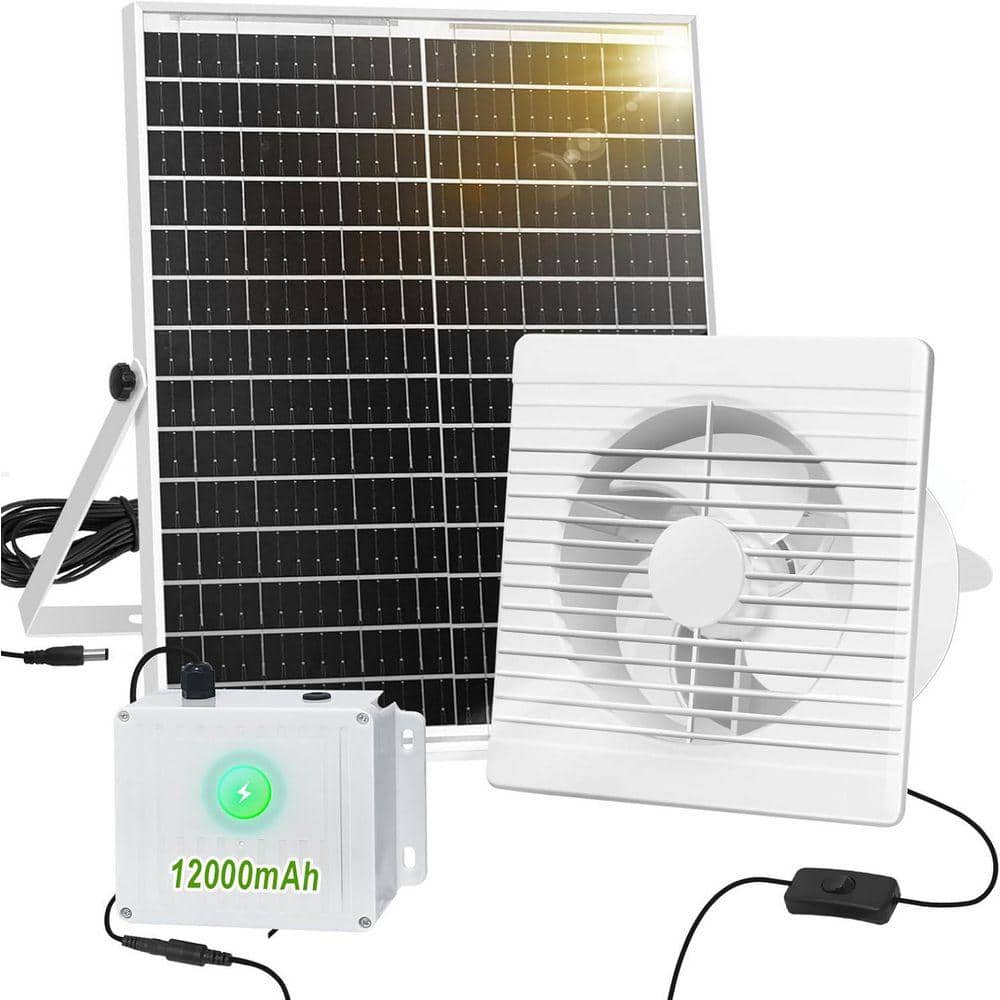 KIWDZFU 22W Solar Powered Exhaust Fan for Greenhouses, Sheds, and Pet Houses