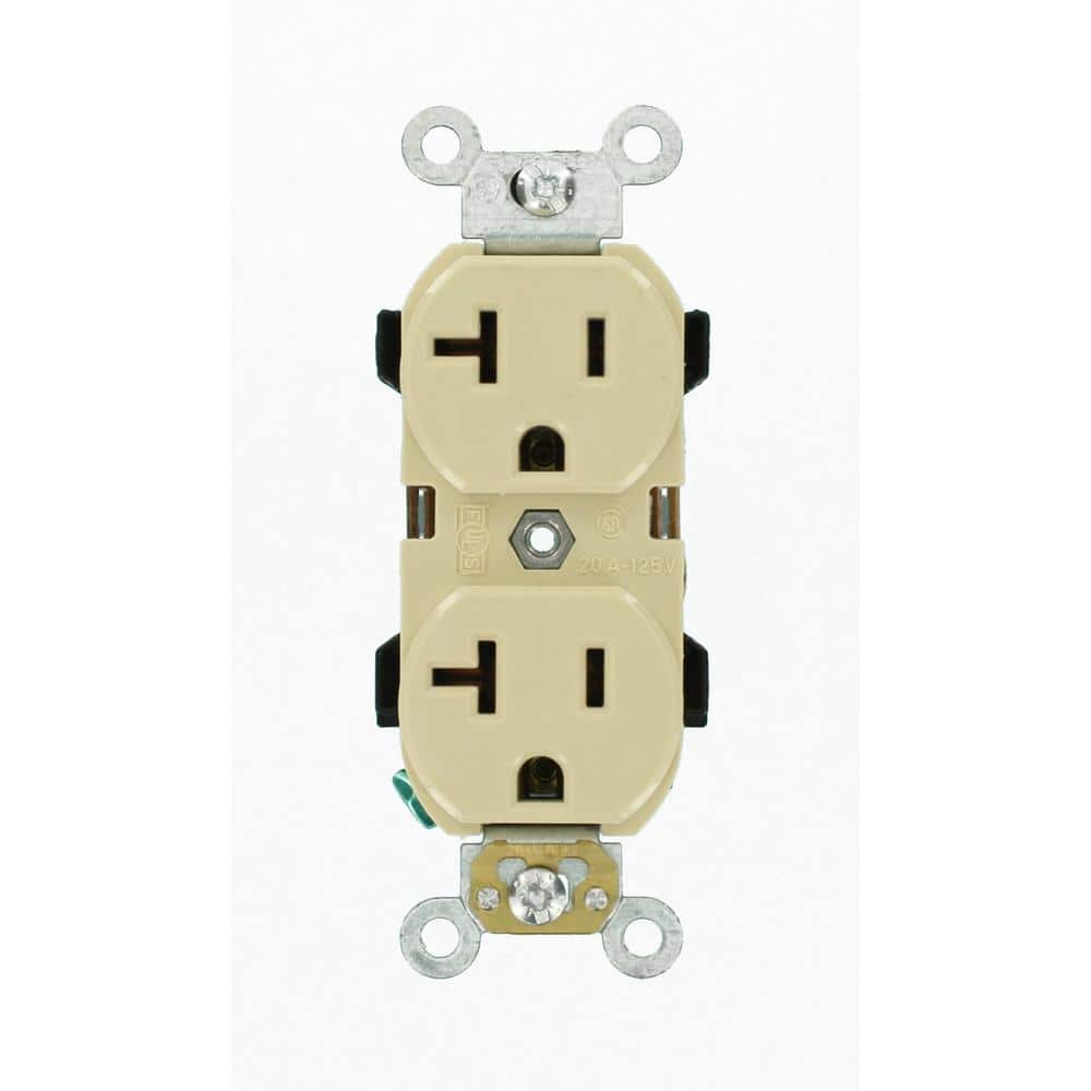 Leviton 125 V Industrial Grade Self Grounding Duplex Outlet/Receptacle, 5352-IS