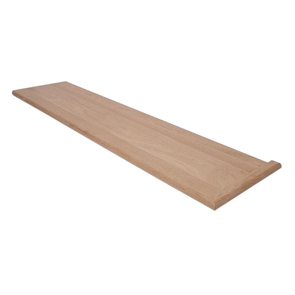 Stairtek 1 in. x 11.5 in. x 48 in. Unfinished White Oak Reversible Return Plain Cut Tread
