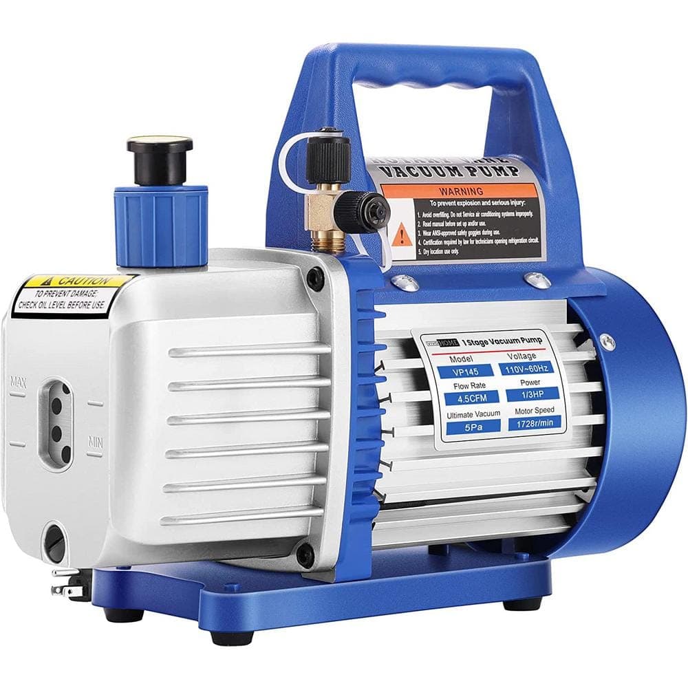 VIVOHOME 110-Volt 1/3 HP 4.5 CFM Single Stage Rotary Vane Air Vacuum Pump with Oil Bottle