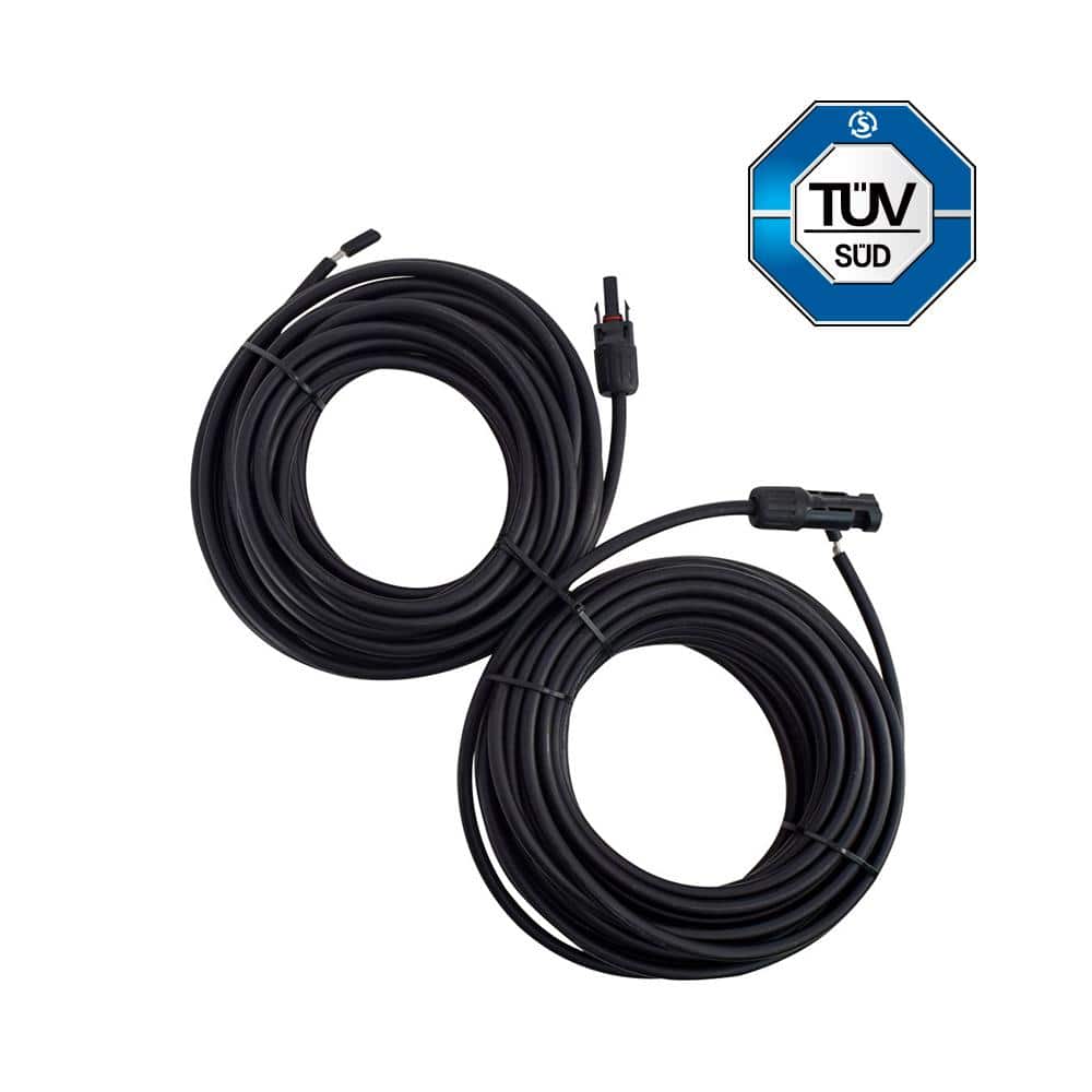 Renogy 40 ft. 10 AWG Adaptor Kit Female and Male Connectors Connect Solar Panel and Charge Controller