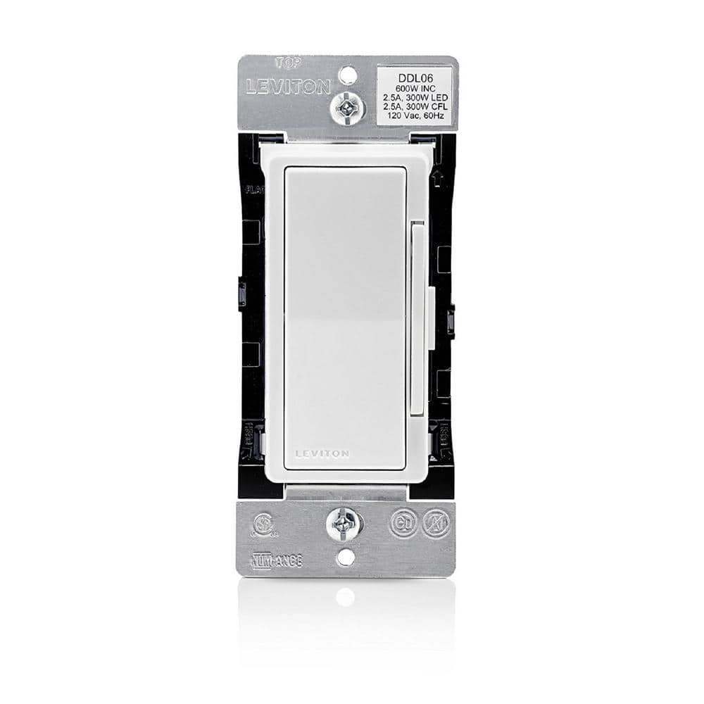 Leviton Decora Digital Dimmer Switch for Dimmable LED, Halogen and Incandescent Bulbs - White DDL06-1M