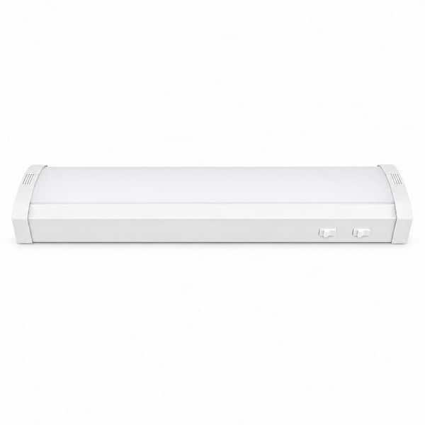 Commercial Electric 1-Pack 2 ft. Adjustable Lumen Integrated LED White Slim Wraparound Light 3CCT
