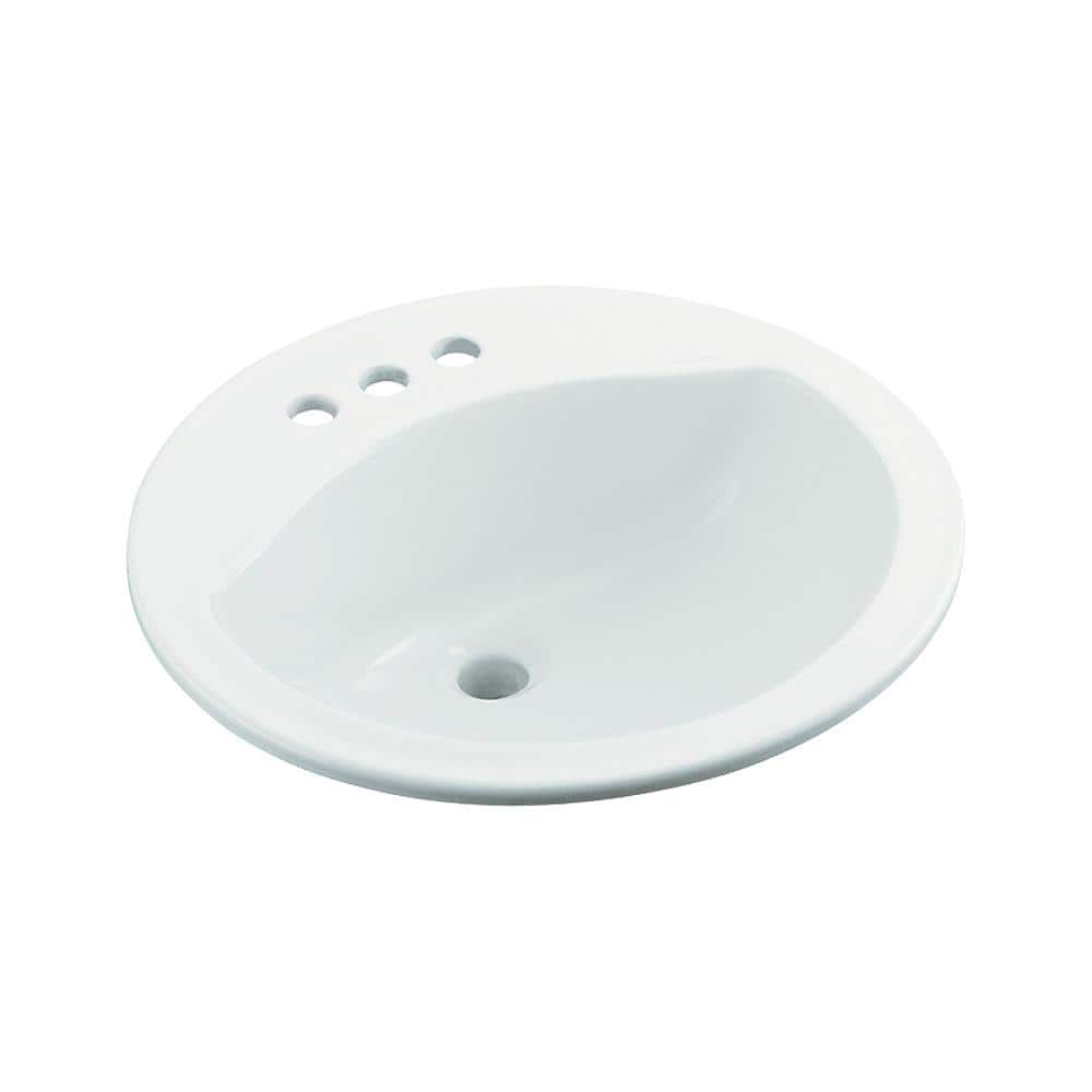 Sterling Modesto 19 in. x 19 in. Drop-In Bathroom Sink in White Ceramic