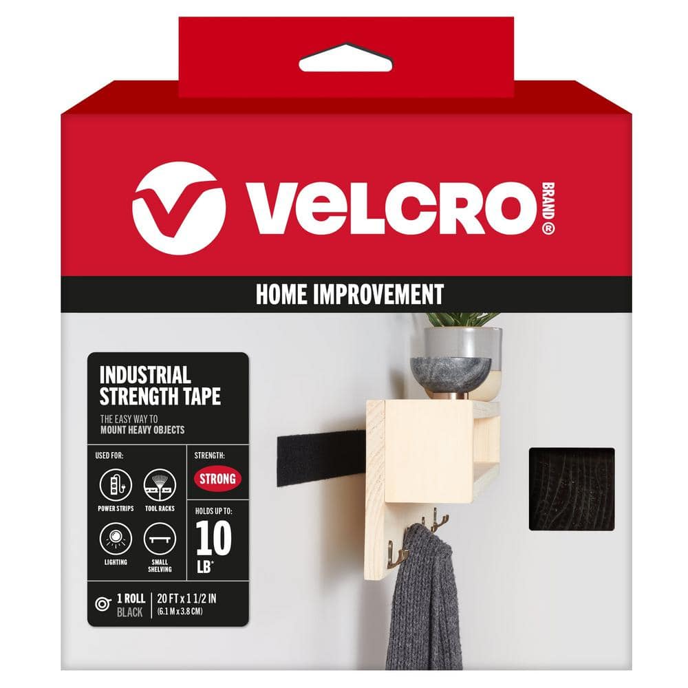 VELCRO 20 ft. x 1-1/2 in. Industrial Strength Tape in Black