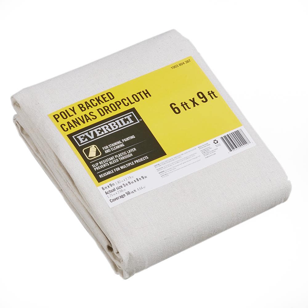 Everbilt 6 ft. x 9 ft. Poly Backed Canvas Drop Cloth