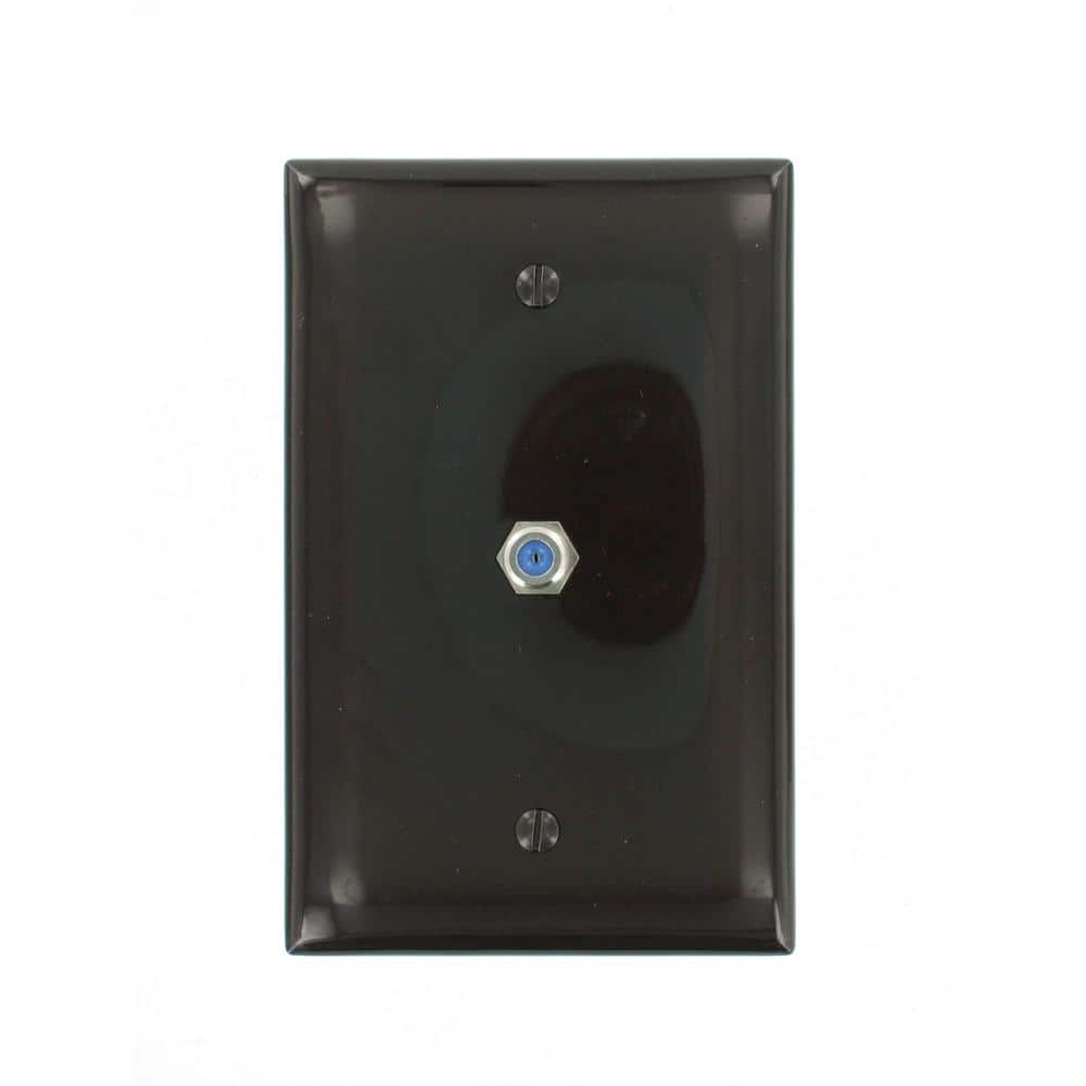 Leviton Brown 1-Gang Data Jack Wall Plate (1-Pack)