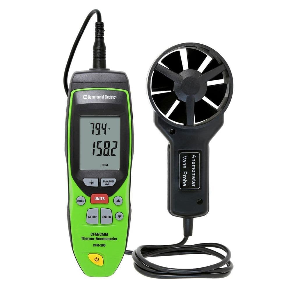 Commercial Electric CFM/CMM Thermo-Anemometer