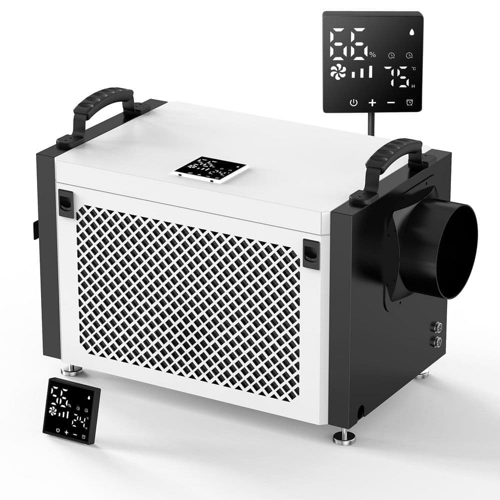 Edendirect 150 pt. 7,500 sq. Bucketless Commercial Dehumidifier for Basement, Crawl Space in, with Detachable Control