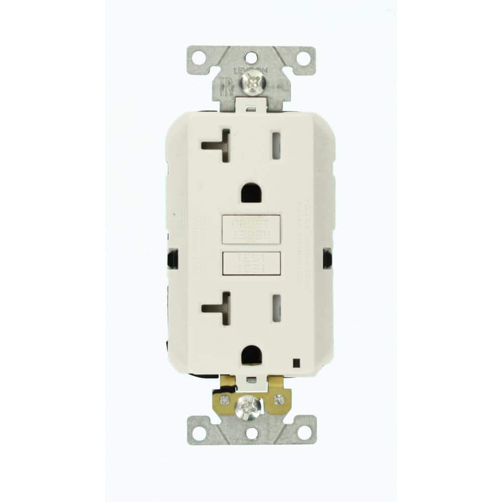 Leviton 20 Amp Lev-Lok Modular Wiring Device SmartlockPro Industrial Grade GFCI Outlet, White MGFT2-W