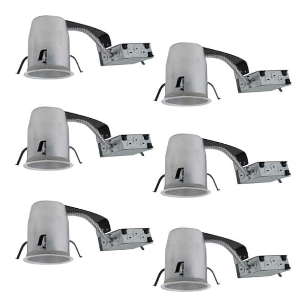 HALO 6-Pack 4 in. Aluminum IC Rated Remodel LED Recessed Housing for Ceiling, T24, Insulation Contact, Air-Tite