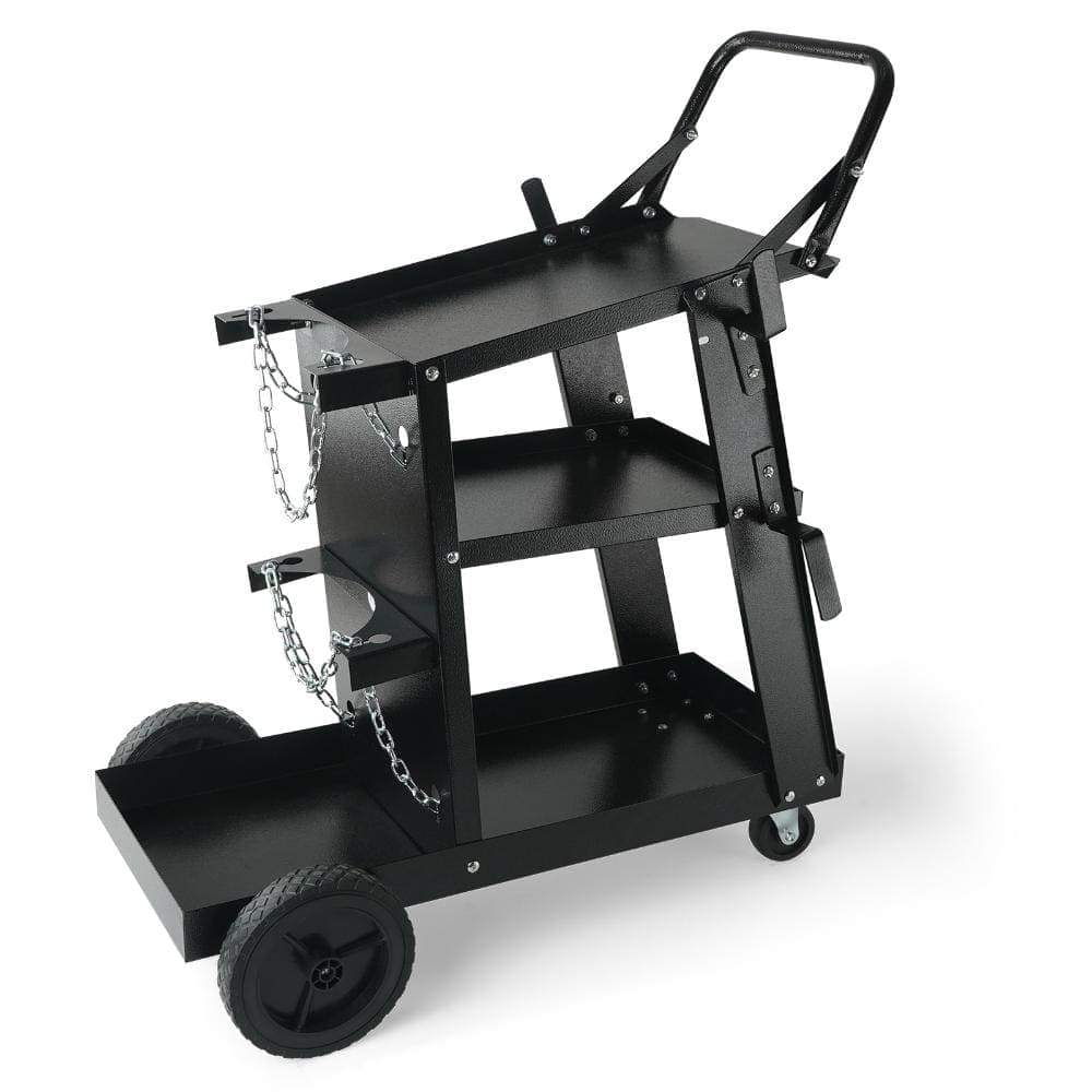 Damodpoy 3-Tier Welding Cart Heavy Duty, 400lb Capacity MIG Welder Cart with Tank Safety Chains & Swivel Wheels