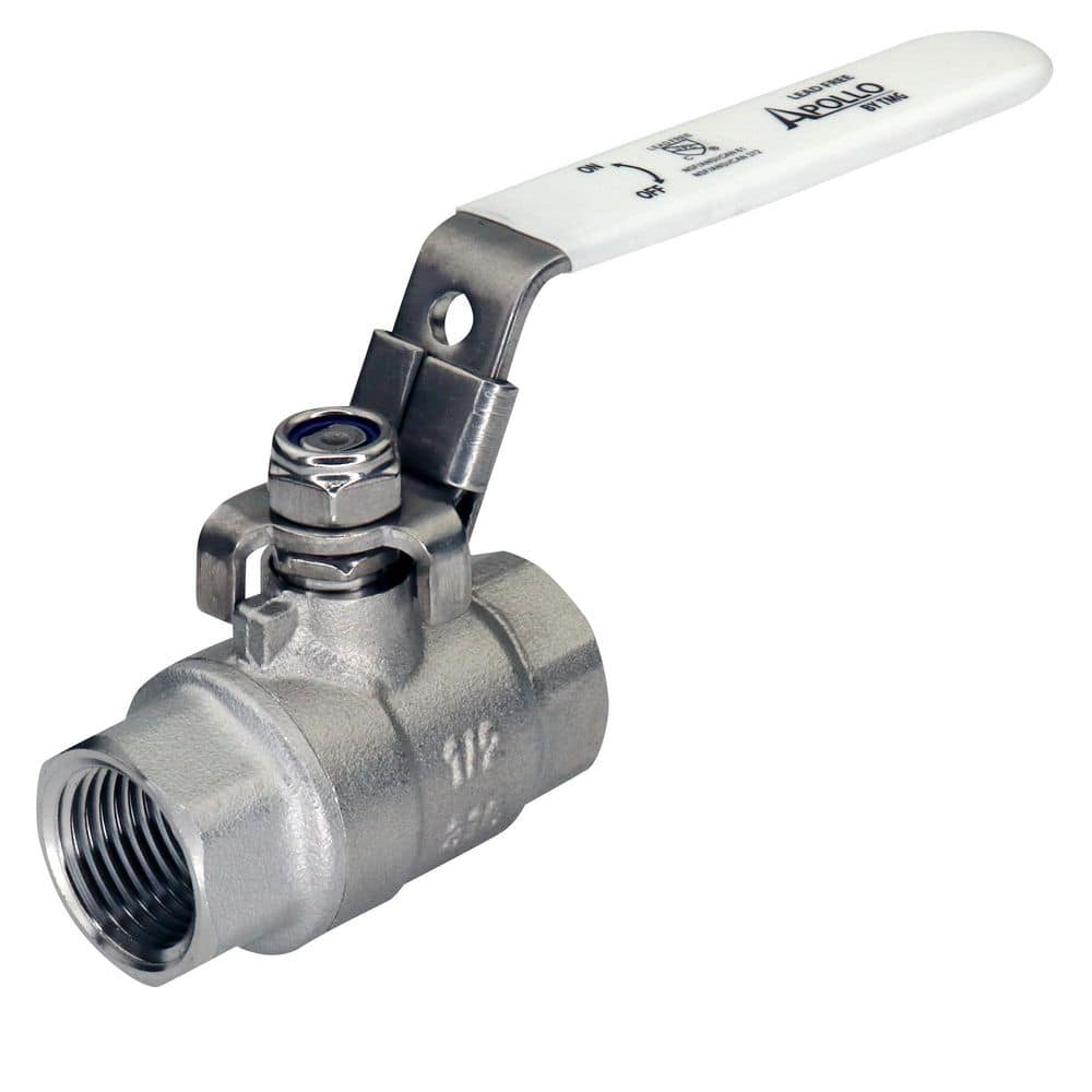 Apollo . Stainless Steel FNPT FNPT 2- in. L Full-Port Ball Valve with Latch Lock Lever