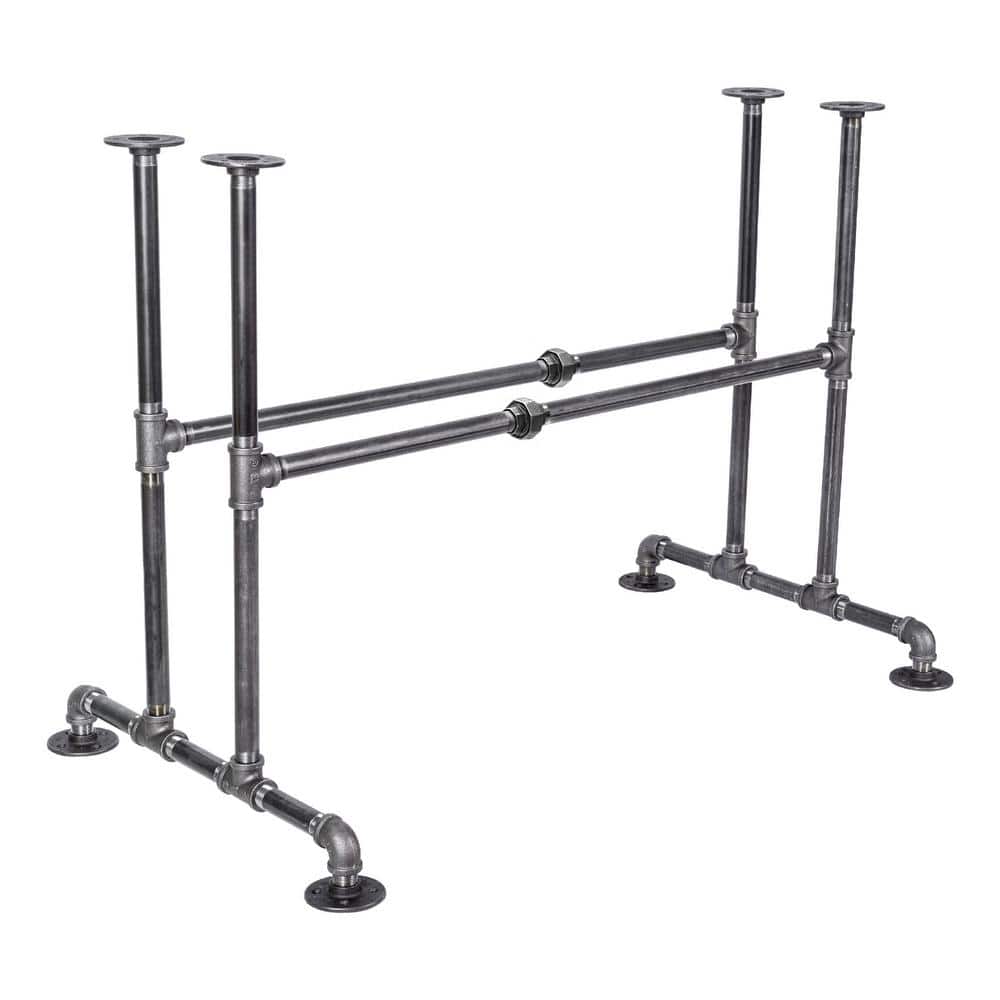 PIPE DECOR 3/4 in. Black Pipe x 3 ft. L x 30 in. H Bridge Design Kitchen Table Kit