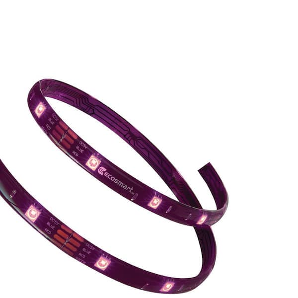 EcoSmart 16.4 ft. RGB Color Changing Dimmable USB Powered LED Strip Light with Remote Control