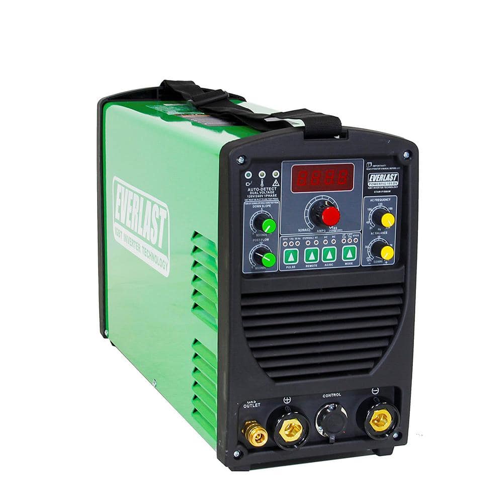Everlast 185 Amp PowerTIG 185DV IGBT Digital Inverter AC/DC Stick/TIG Welder with High Frequency and Lift TIG Start, 120V/240V