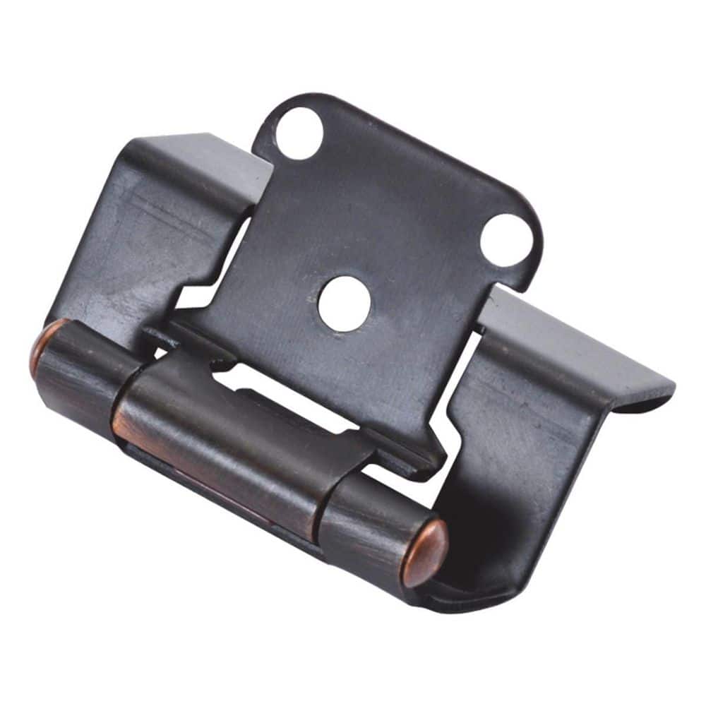 HICKORY HARDWARE Self-Closing Semi-Concealed 1/2 in. Overlay Face Frame Full Wrap Vintage Bronze Cabinet Hinge (5-Pairs)