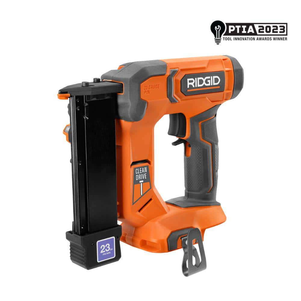 RIDGID 18V Cordless 23 Gauge 1-3/8 in. Headless Pin Nailer Kit with 2.0 Ah Battery and Charger