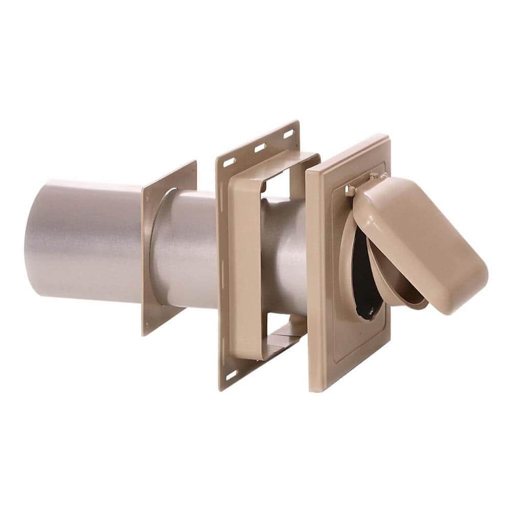 NO-PEST VENT 4 in. J Block or Wide-Mount Dual Door Wall Vent in Tan