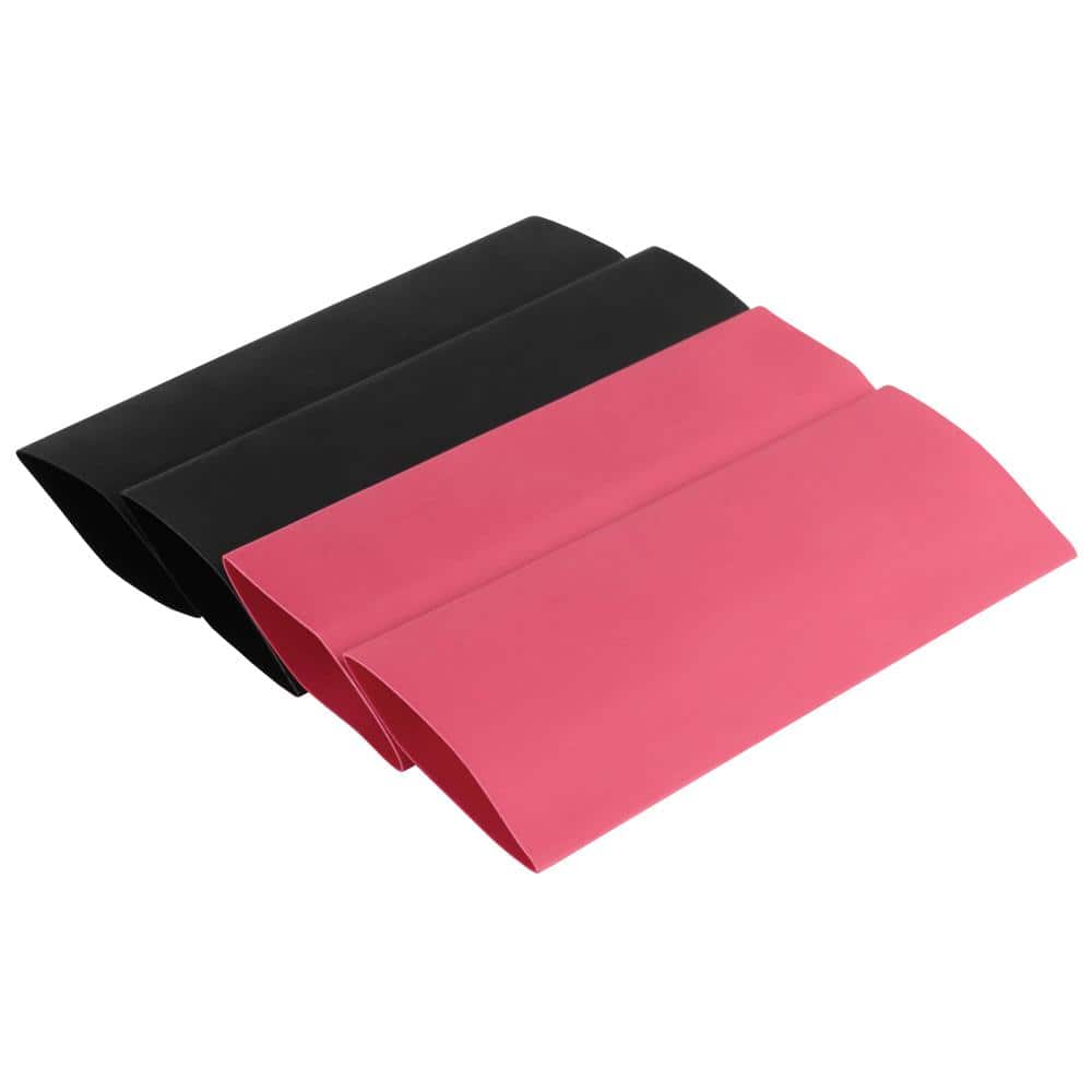 Commercial Electric 1 in. Heat Shrink Battery Cable Identification, Black/Red (4-Pack)