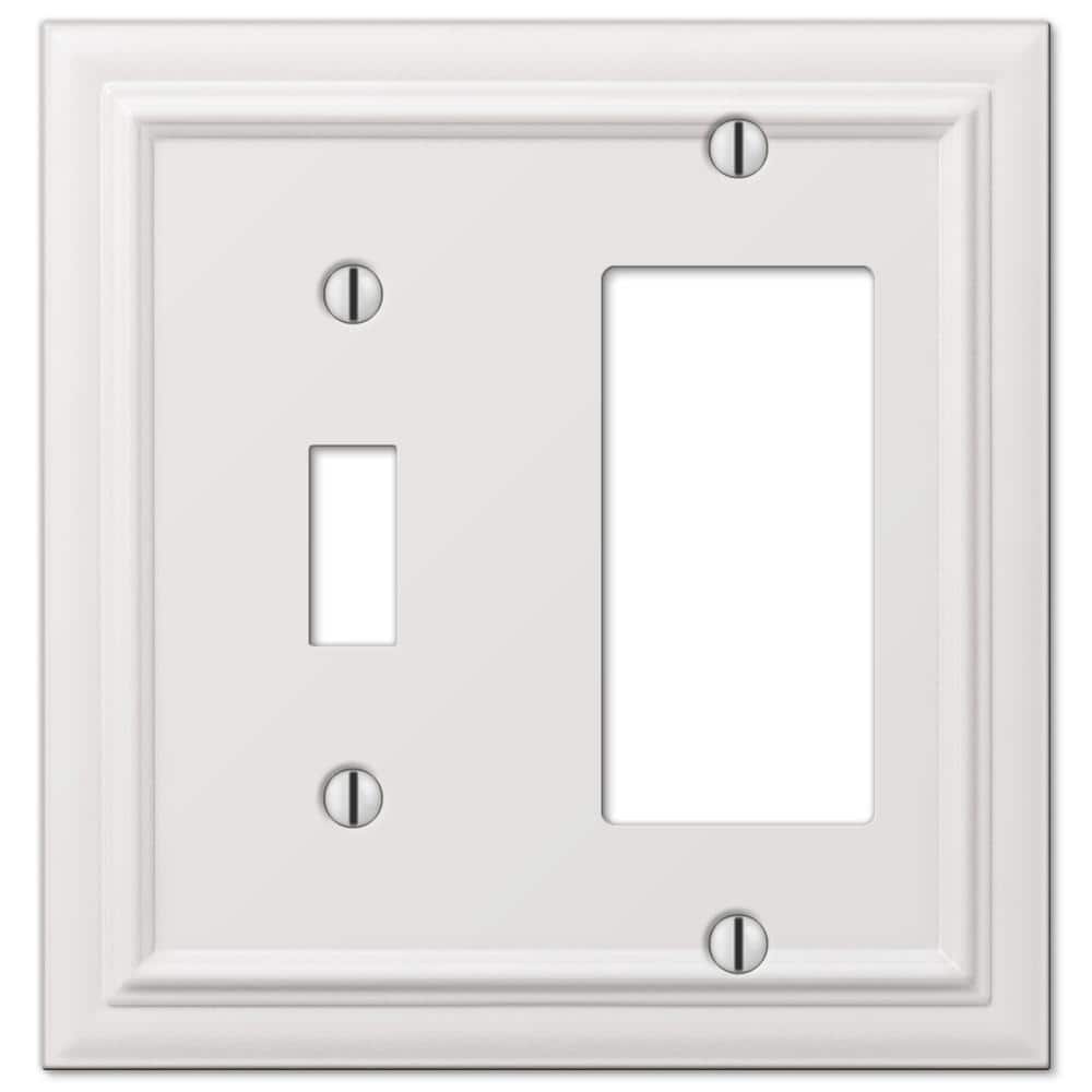 AMERELLE Continental 2 Gang 1-Toggle and 1-Rocker Metal Wall Plate