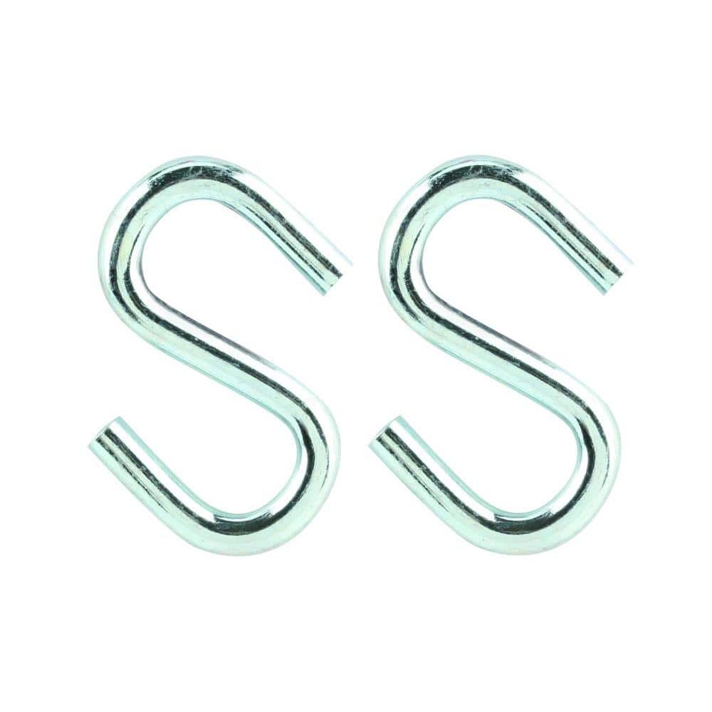 Everbilt 1/4 in. x 2 in. Zinc-Plated Rope S-Hook (2-Pack)
