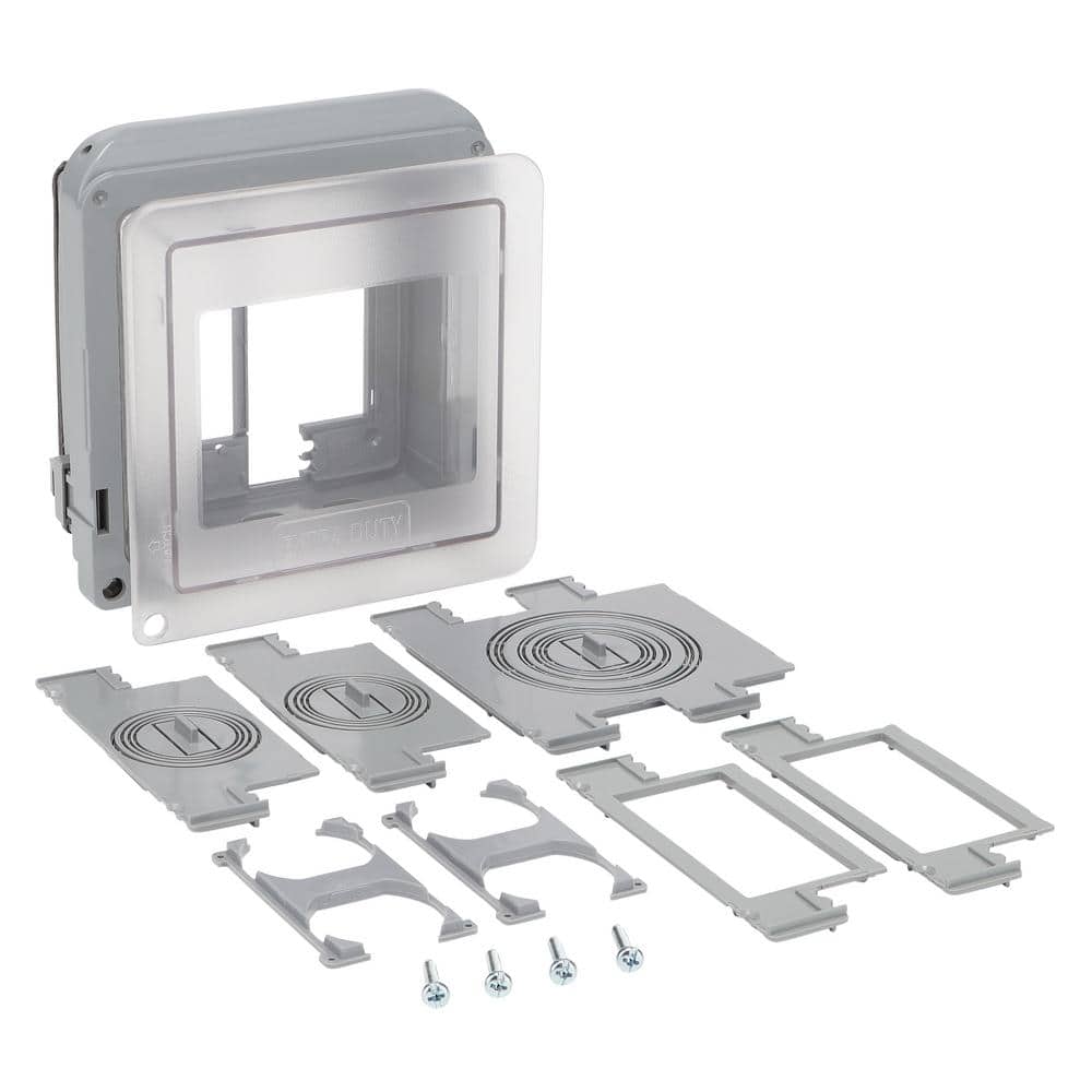 Commercial Electric 2-Gang Extra Duty Non-Metallic Low Profile While-In-Use Weatherproof Horizontal/Vertical Receptacle Cover, Clear