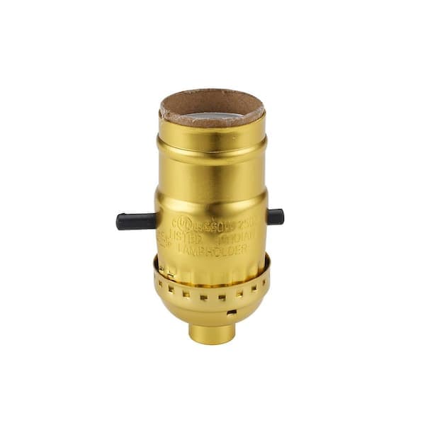 Bel Air Lighting 2.75 in. Standard Base Brass Lamp Socket with Push Through Switch