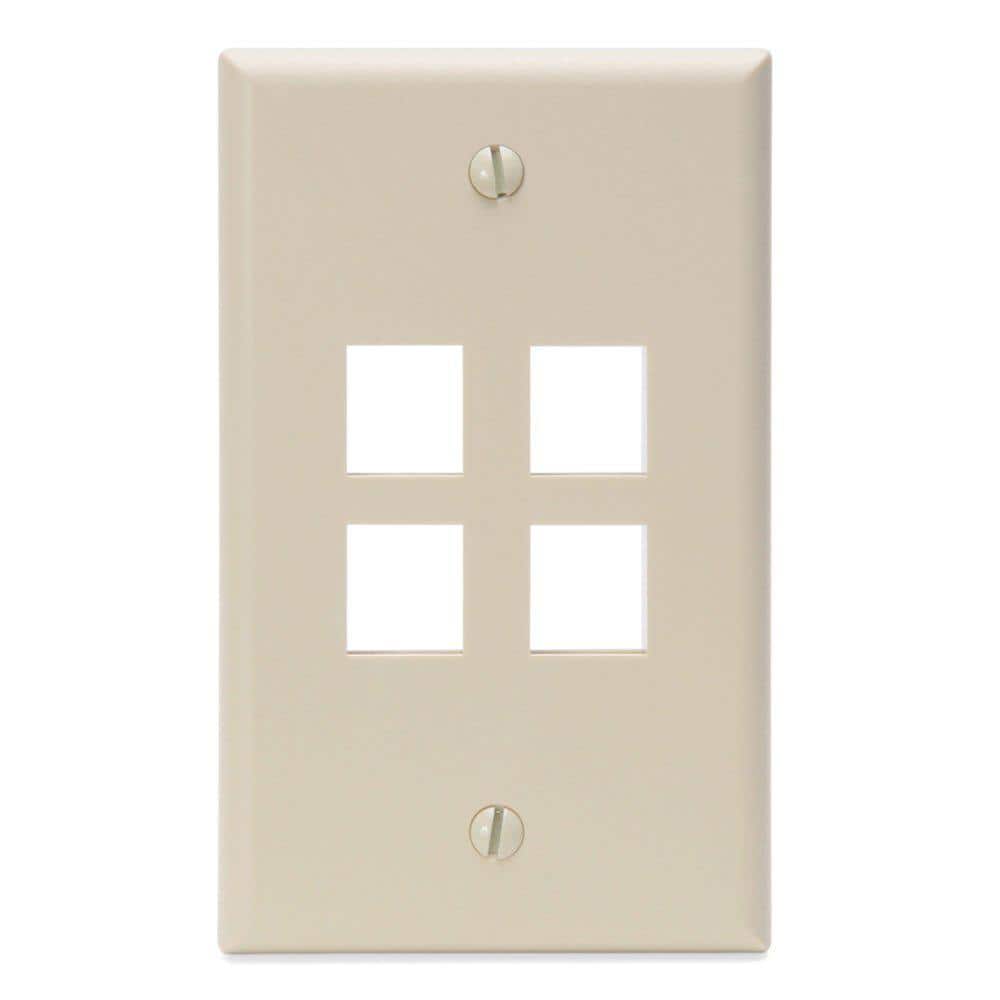 Leviton White 1-Gang Audio/Video Wall Plate (1-Pack) 41080-4IP