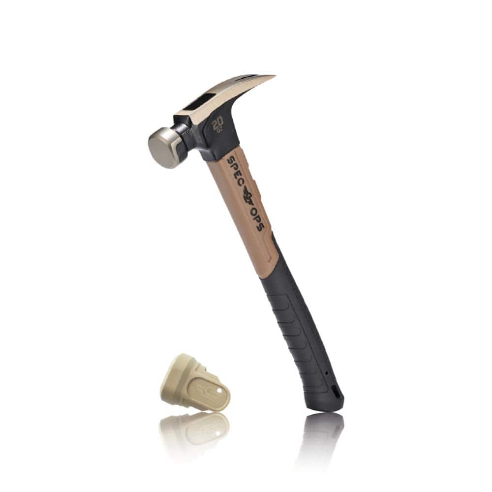 SPEC OPS 20 oz. Fiberglass Hammer, 13 in., Soft Mallet Face, Shock-Absorbing Grip, 3% Donated to Veterans
