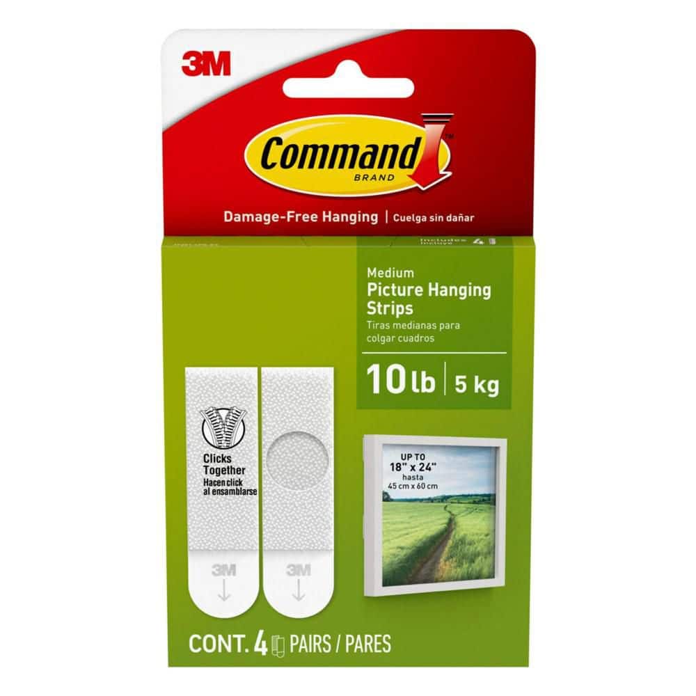 Command Medium Picture Hanging Strips, White, Pairs (8 strips), Damage-Free for Picture Frames and Other Decor