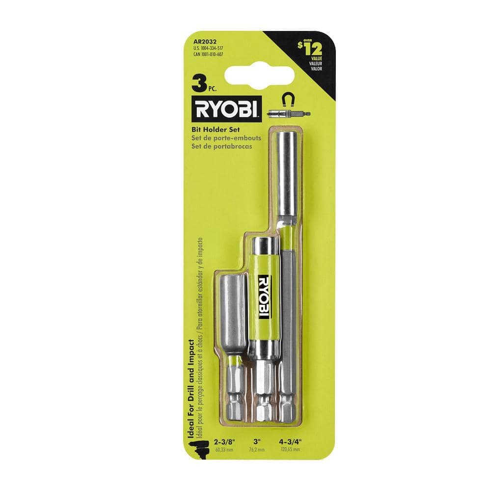 RYOBI Impact Rated Bit Holder Set (3-Piece)