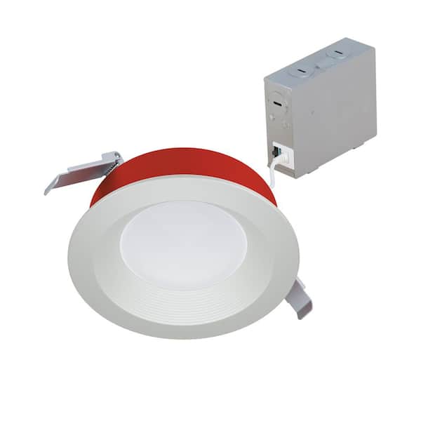 HALO 1-Pack 6 in. Fire Rated Canless Integrated LED, Recessed Light Trim, 5CCT, 1400 Lumens White