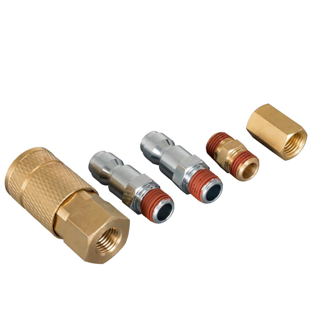 Husky 5-Piece 1/4 in. NPT x 3/8 in. Automotive-Style Quick-Connector Coupler Kit
