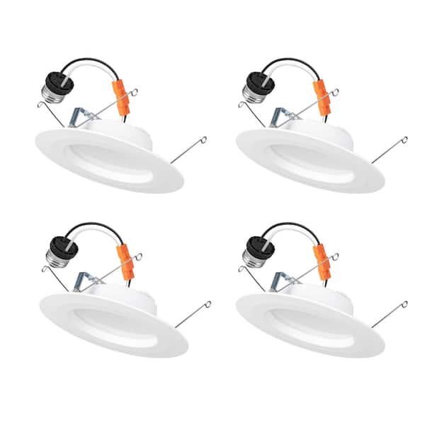 Commercial Electric 4-pack 5/6 in. Integrated LED Recessed Retrofit Light Trim with Selectable Color Temperature CEC-T20