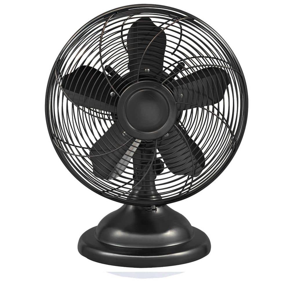 Optimus 12 in. Oscillating Antique-Style Table Fan - Black