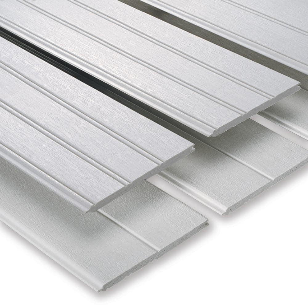 Everbilt 1/4 in. D x 7-1/4 in. W x 96 in. L Glue-On Tongue and Groove White PVC Wainscoting Panel (3-Pack)